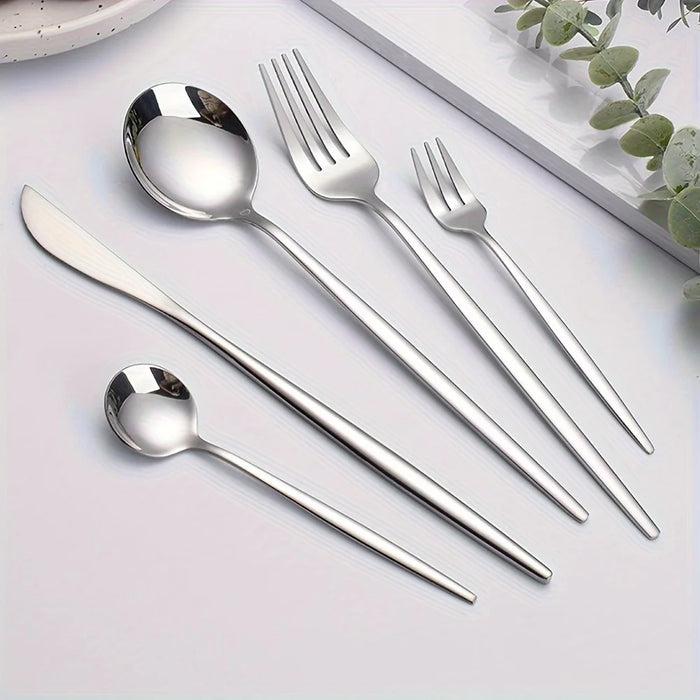 60 Piece Stainless Steel Golden Cutlery Set Mirror Polished Dishwasher Safe