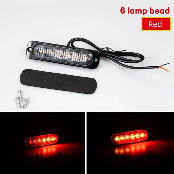 6Smd Led Strobe Warning Light For Trucks Amber 12V / 24V