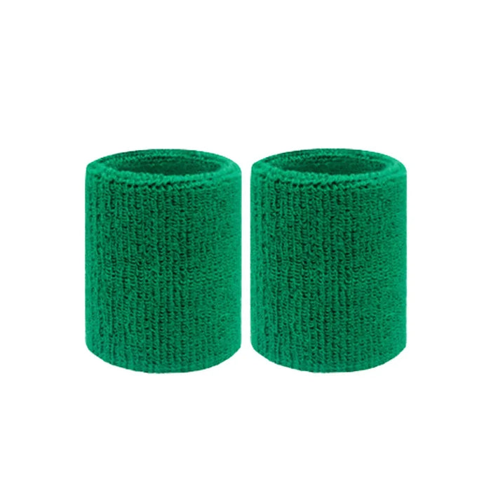 Pair of Sport Wristbands Cotton Sweatband For Tennis Basketball Running Gym