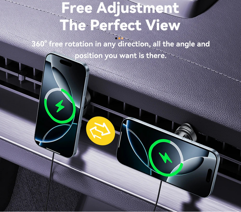 Rgb Magnetic Car Phone Holder Qi 15W Wireless Charger For Iphone16 15 14 13 Pro For Magsafe Universal Phone Holder Stand