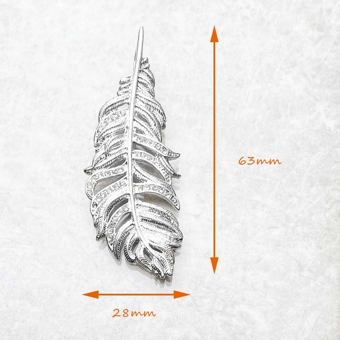 925 Sterling Silver Feather Pendant Fashion Jewelry For Women & Men
