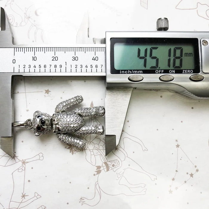 925 Sterling Silver Teddy Bear Pendant Cute Spring Jewelry Gift For Women