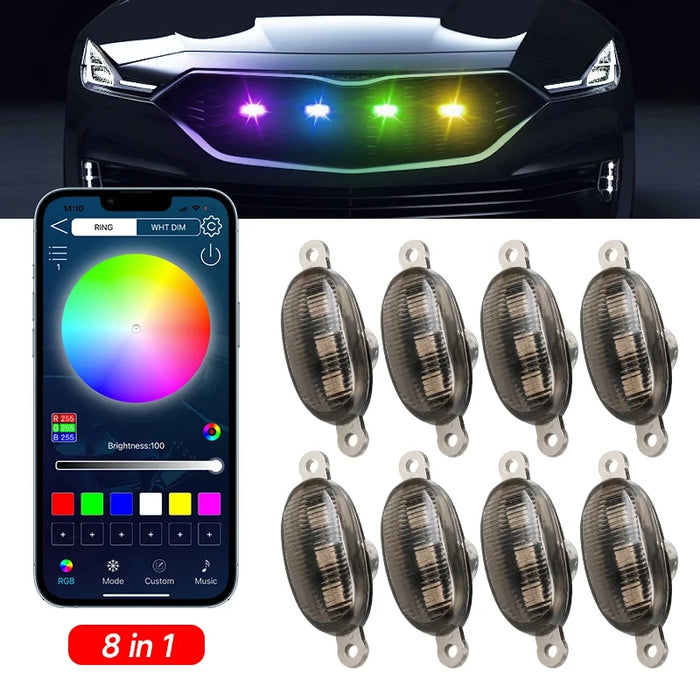 12V Rgb Led Car Grille Light For Off-Road Vehicles App Control