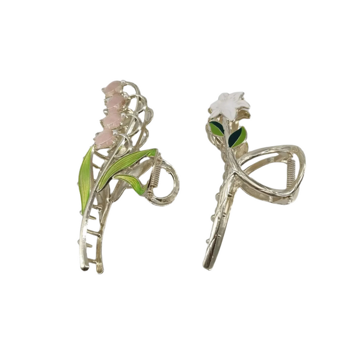 2 Piece Lily Lotus Flower Hair Claw Set for Women