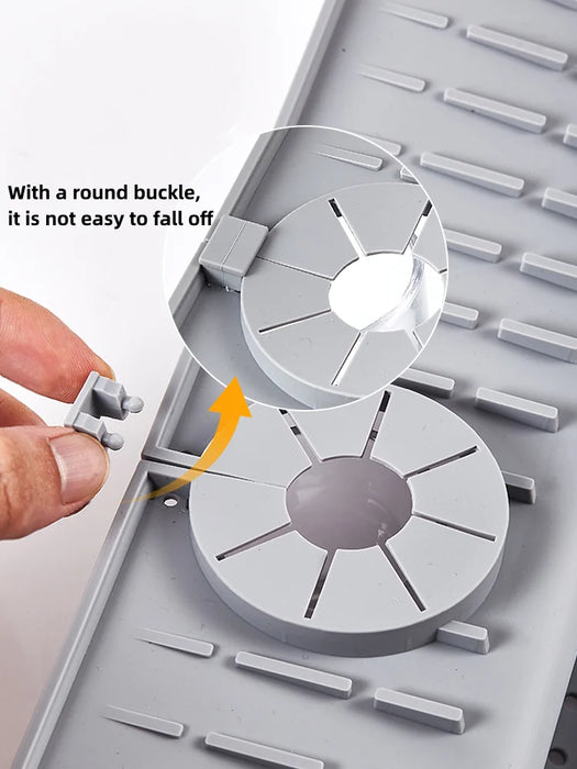 Silicone Kitchen Sink Splash Guard And Draining Mat Keep Countertops Dry