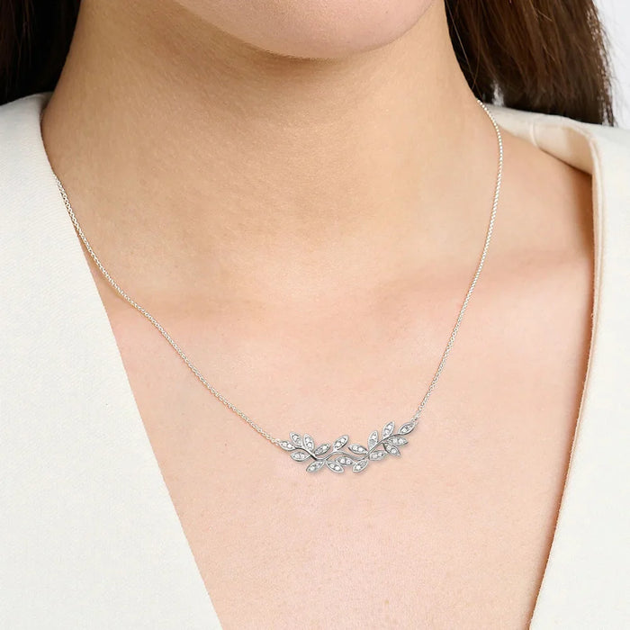 925 Sterling Silver Romantic Gift Tendrils Necklace Link Chain For Women