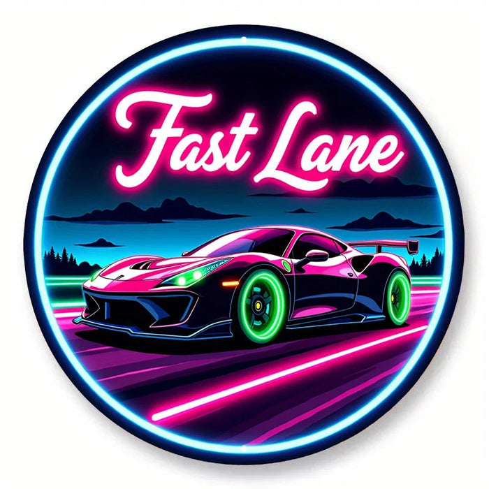 Retro Neon Car Sign Vibrant Wall Decor For Bar & Cafe