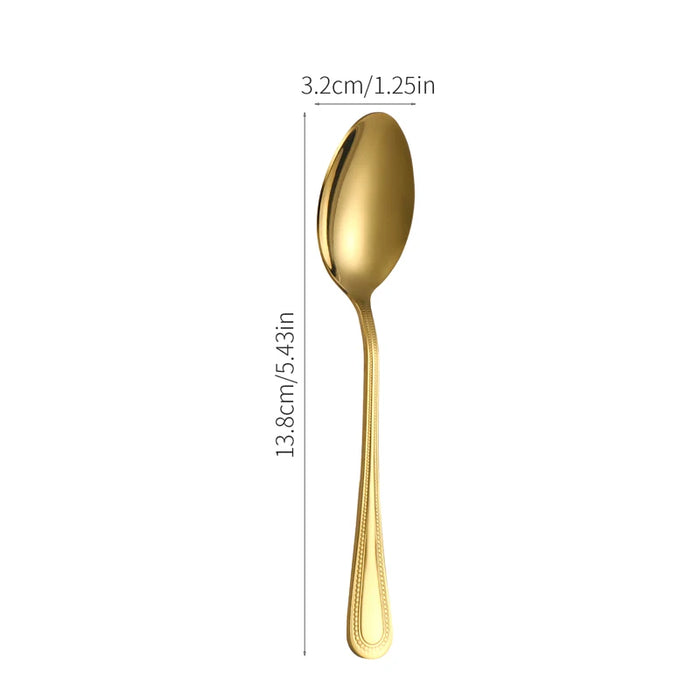 4 / 8 / 12 Piece Light Gold Stainless Steel Dessert / Coffee Spoons For Home / Hotel / Restaurant