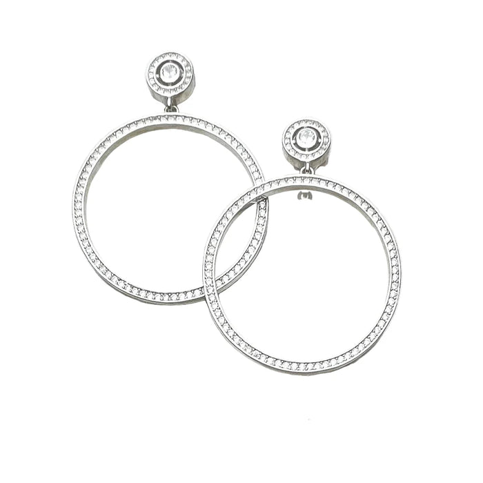 925 Sterling Silver Round Drop Earrings Europe Style Fine Jewelry For Women