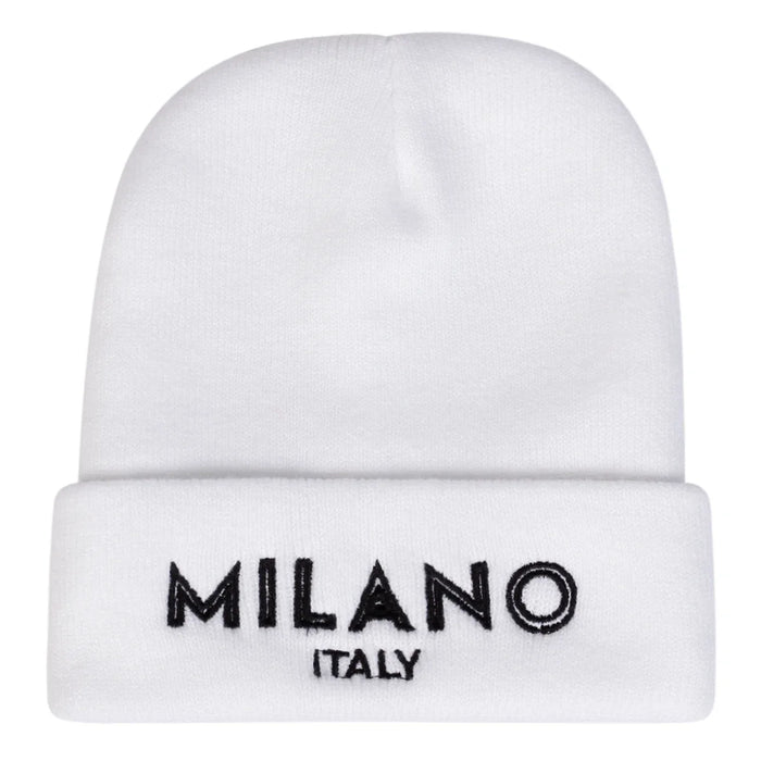 Stylish Unisex Embroidered Beanie Hat For Autumn / Winter Milano Italy