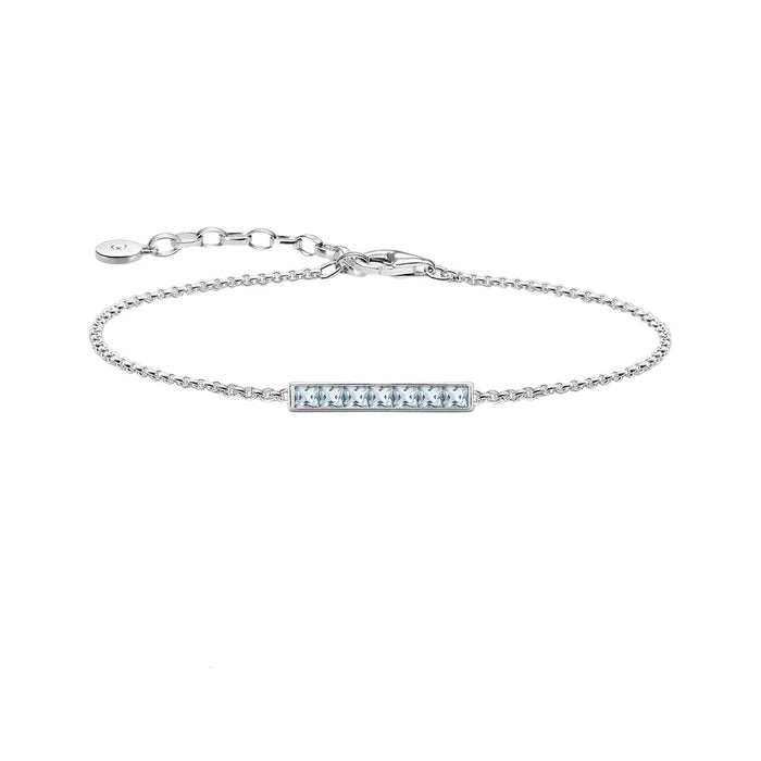 925 Sterling Silver White Zircon Link Chain Bracelet European Women Jewelry