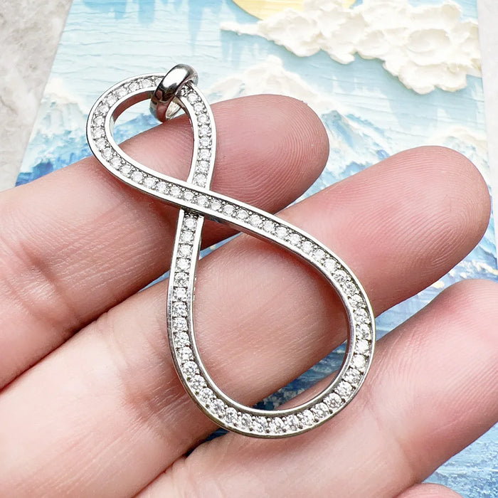 925 Sterling Silver Large Infinity Summer Pendant Trendy Gift For Women