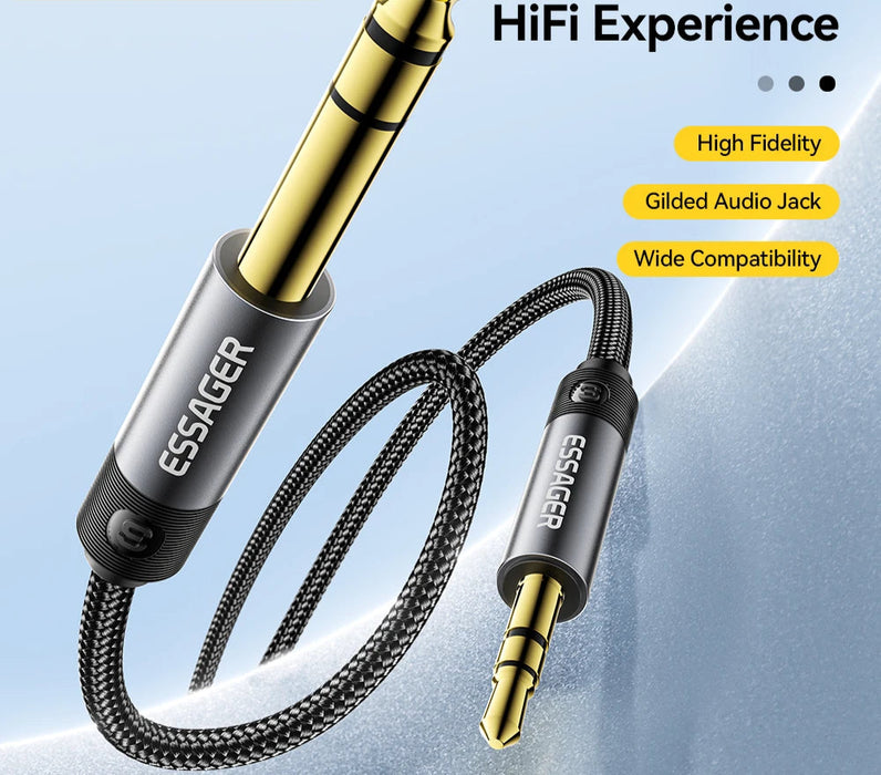 3.5Mm To 6.5Mm Audio Jack Cable For Computer Laptop Headsets Sound Card Cellphone Dvd Amplifier Male To Male Audio Cable