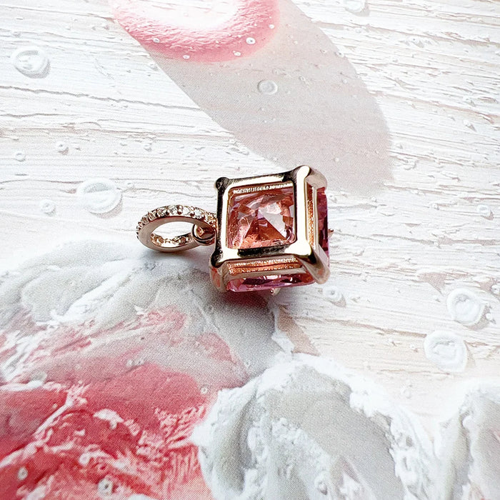 925 Sterling Silver Romantic Rose Gold Star Pendant With Stone Fashion Jewelry For Women