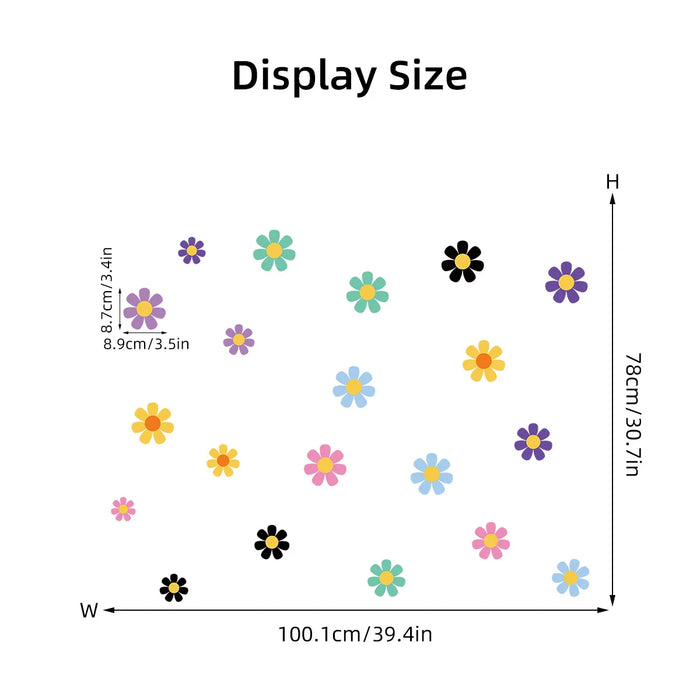Colourful Flower Wall Stickers For Kids Room Decor