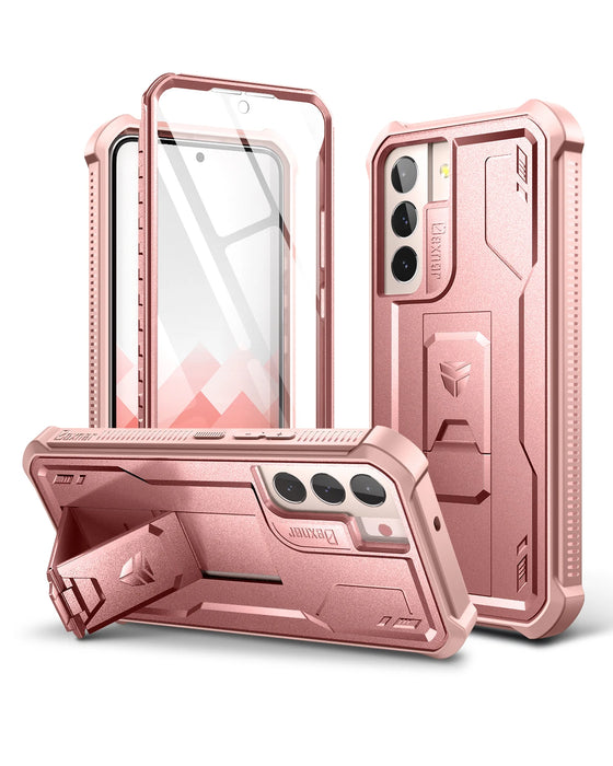 For Samsung Galaxy S22 Plus 5G Full Body Bumper Armor Rugged Military Bracket Holder Case With Built In Screen Protector