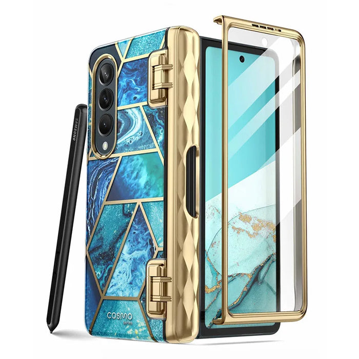 For Samsung Galaxy Z Fold 4 5G 2022 Cosmo Slim Stylish Protective Bumper Case With Built-In Screen Protector