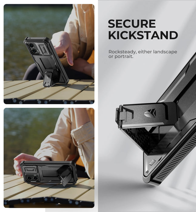 For Motorola Moto G Stylus 5G 2024 Kickstand Full Body Heavy Duty Shockproof Case With Camera Case & Built-In Screen Protector