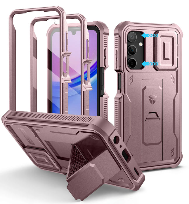 For Samsung Galaxy A15 6.5 Inch Full Body Rugged Case With Camera Case & Built-In Screen Protector Kickstand