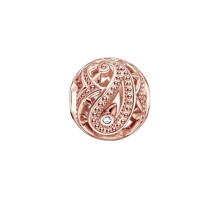 925 Sterling Silver Water Drop Rose Gold Beads Charm For Women