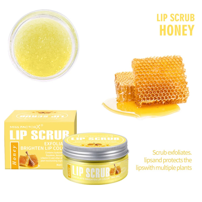 30G Peach Honey Rice Coconut Lip Scrub Brightening & Moisturizing