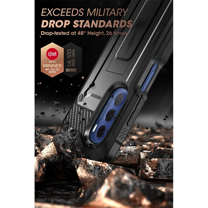 For Moto G Stylus 5G 6.8 Inch 2022 Ub Pro Full-Body Rugged Belt Clip Kickstand Case With Built-In Screen Protector