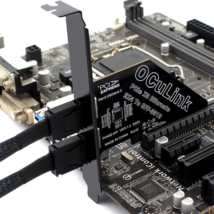 Pciex8 4.0 Oculink Pcie To Sff 8611 & 8612 Adapter Card Pci Express To Sff-8612 Expansion Card Adapter Convert Card For Windows