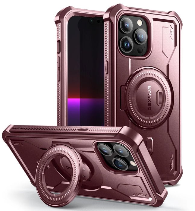 For Iphone 13 Pro Max Full-Body Bumper Military Grade Armor Shockproof Shell Case With Built-In Screen Protector Kickstand