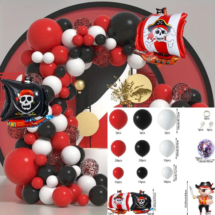 114Pcs Pirate-Themed Balloon Garland Set - Perfect For Birthday Parties Anniversary Celebrations And Pirate-Themed Events