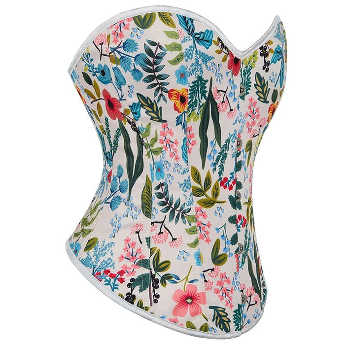 Steapless Lace-Up Front Busk Corset Plus Size Underwear For Women