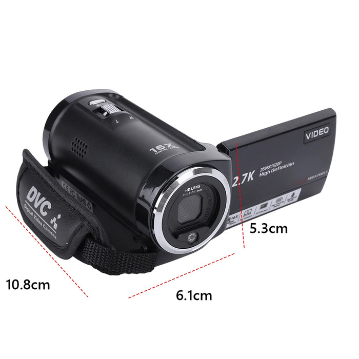 2.7K Camcorder 2.8 Inch Screen Digital Video Camera Vlogging Camera 50Mp 16X Digital Zoom Video Camera Camcorder For Outdoor