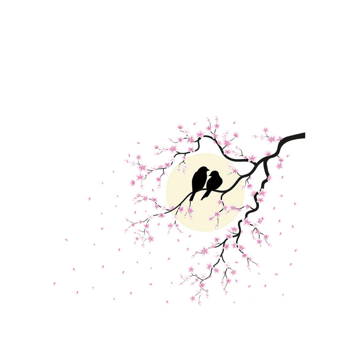 Waterproof Cherry Tree Wall Decals For Kids Room Decor