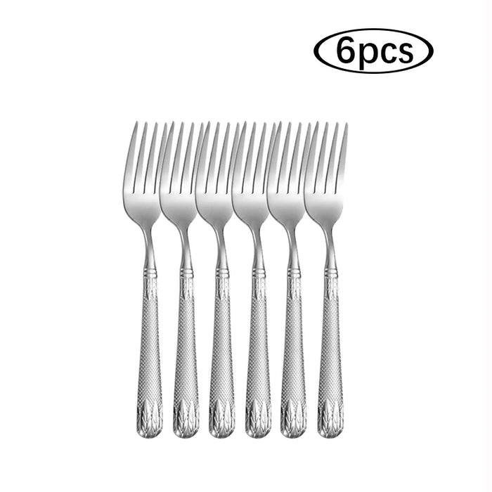 6 / 30 Piece Stainless Steel Wheat Tableware Set