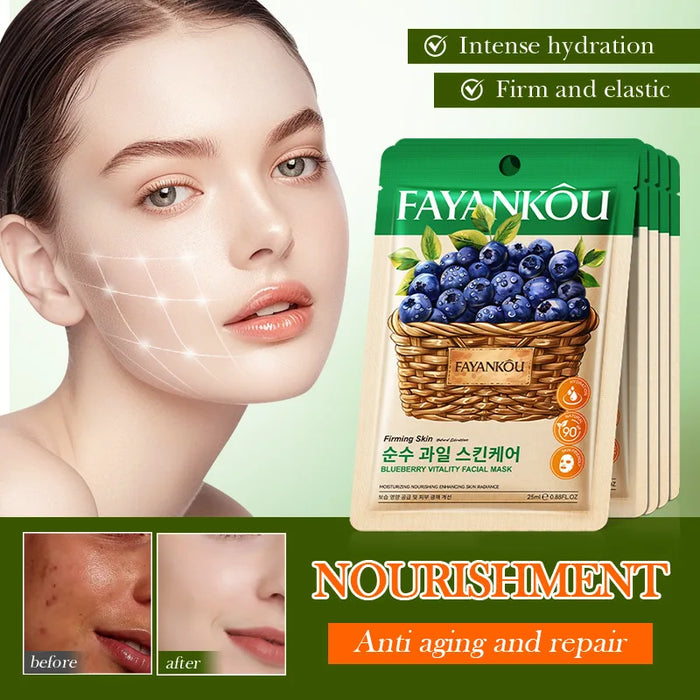 8 Piece Fayankou Fruit Face Masks Hydrating & Anti Aging