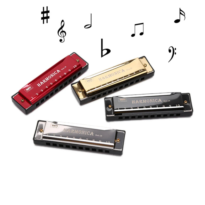 10 Hole Diatonic Harmonica In C With Case