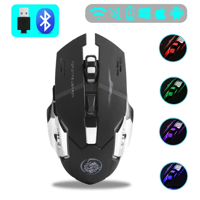Rechargeable Bluetooth Gaming Mouse Silent & Backlit Pc / Laptop