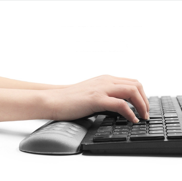Silicone Memory Cotton Wrist Pad For Keyboard And Mouse Large Size Gray