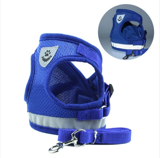 Xl Reflective Mesh Dog Vest With Adjustable Leash
