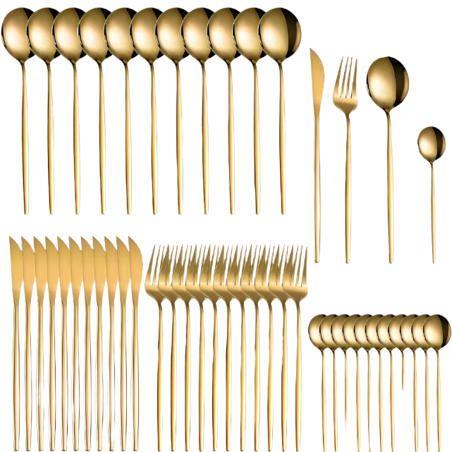 16 / 36 / 48 Piece Stainless Steel Cutlery Set Mirror Polished Dishwasher Safe