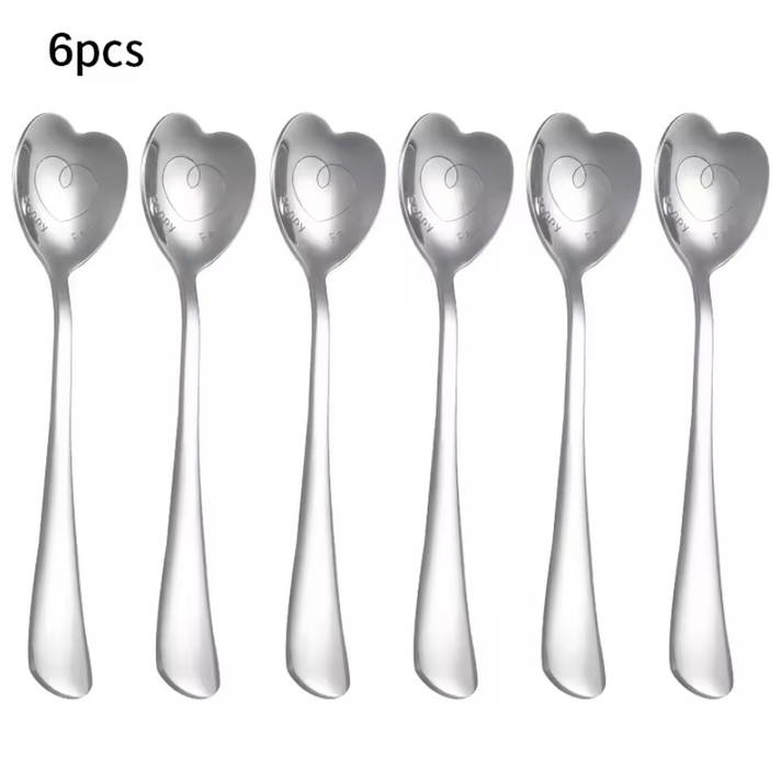 2 / 4 / 6 Piece Stainless Steel Love Spoon Set Perfect For Mother S Day & Holiday Parties