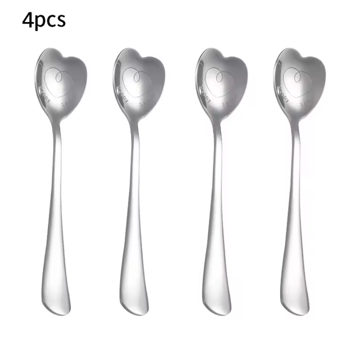 2 / 4 / 6 Piece Stainless Steel Love Spoon Set Perfect For Mother S Day & Holiday Parties