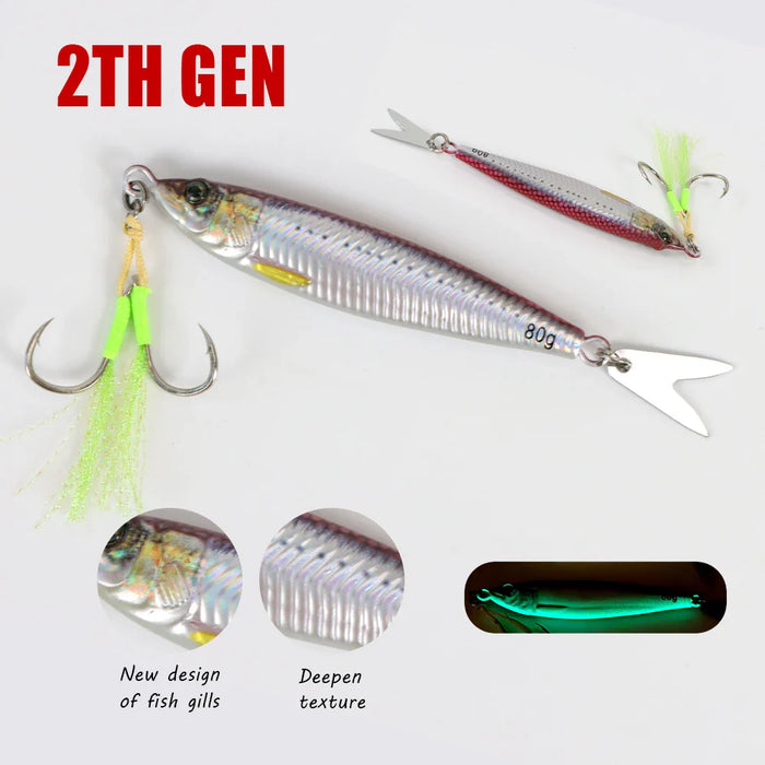 2024 3D Printed Fast Sinking Metal Jig Lure 20G To 80G