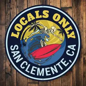 Surfing Lives Metal Sign Locals Only Decor