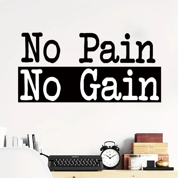 1 No Pain No Gain Wall Sticker For Gym Or Study Room Decor