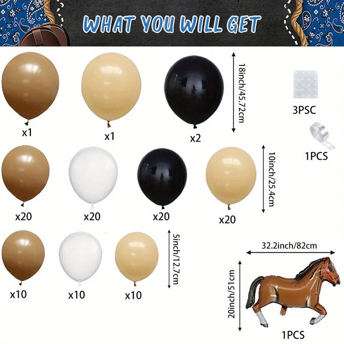 119Pcs Racetrack Theme Balloon Arch Set - Suitable For Western Cowboy Birthday Party Parties Themed Events And Other Decoration