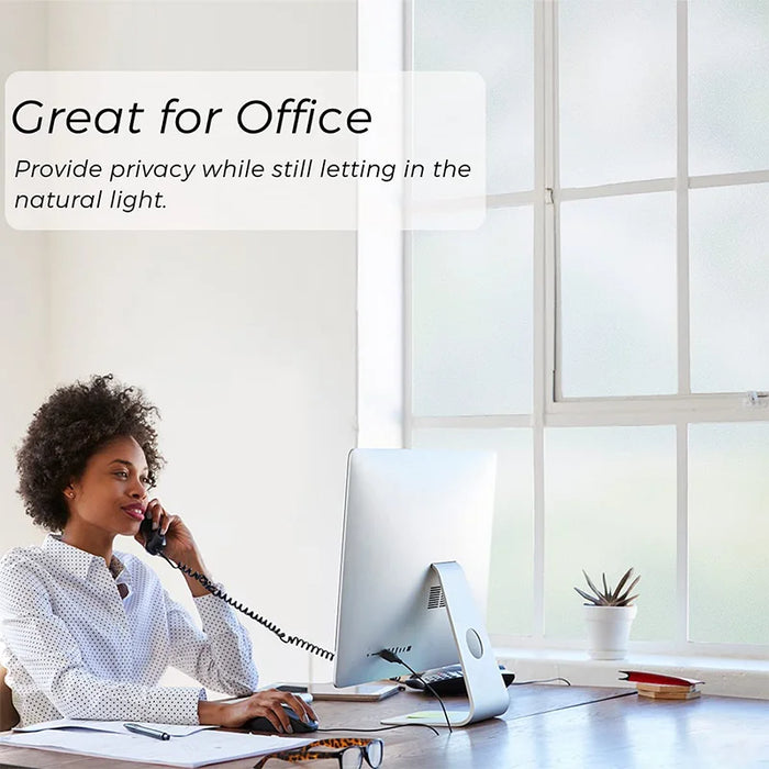 Frosted Glass Film For Home - Sun Blocking Non-Adhesive Static Cling Bathroom Door Cover