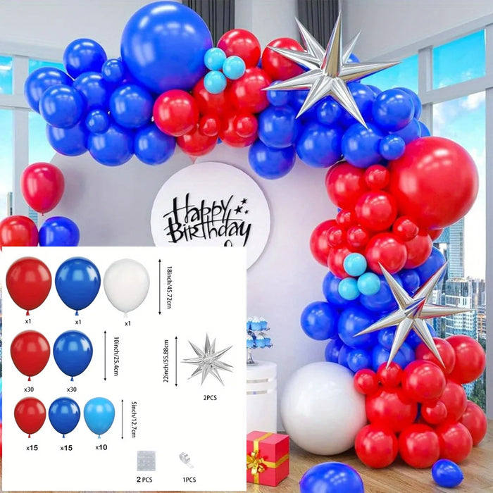 108Pcs Independence Day Balloon Set Suitable For Celebration Decoration Graduation Party Anniversary Veterans Day Decoration