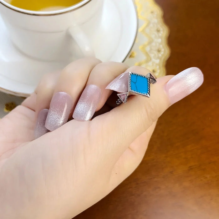 925 Sterling Silver Mother Of Pearl Abalone Zig Zag Ring