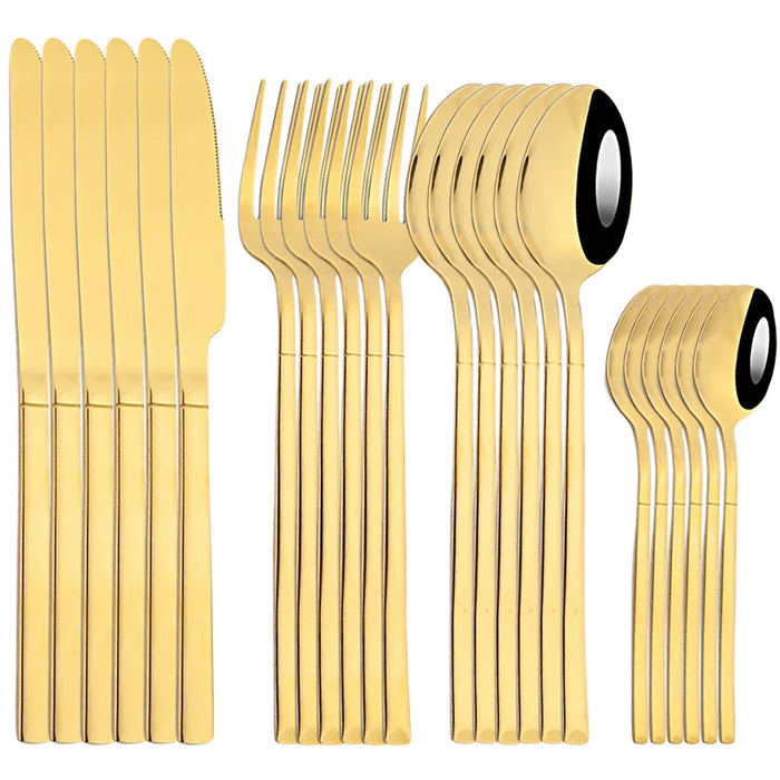 24 Piece Kitchen Flatware Set For Home Or Restaurant