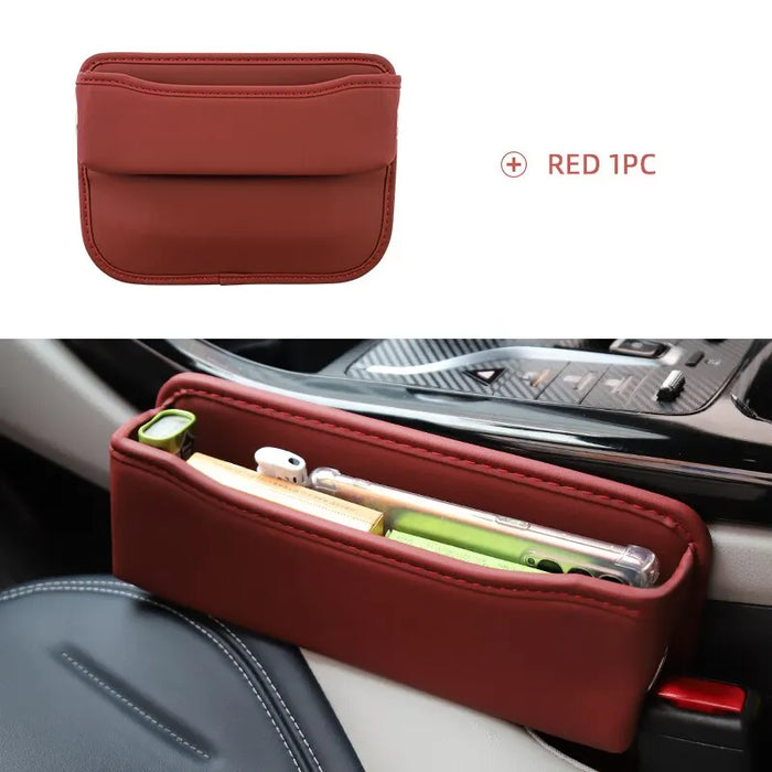 Car Seat Gap Organizer Pu Leather Console Side Pocket Storage Box